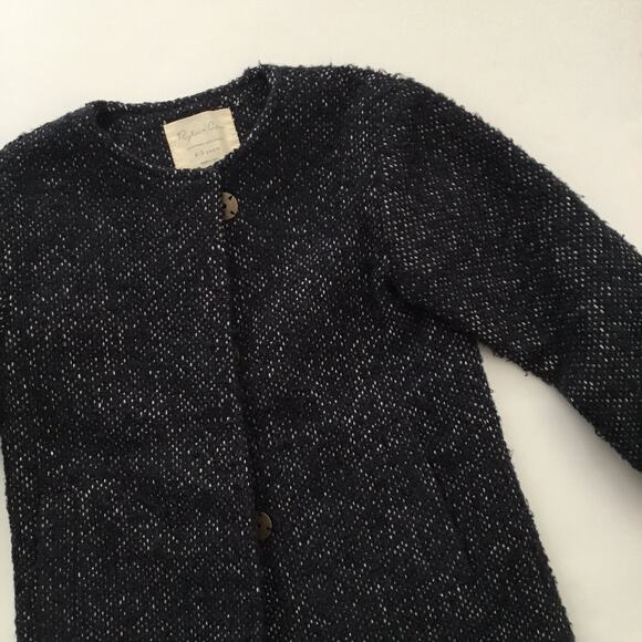 Rylee + Cru Navy No-Collar Wool/Poly Blend Coat - Picture 4 of 7